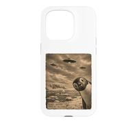 Penguin UFO Field Report Vintage Antarctic Alien Scene Case for iPhone 15 Pro