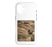 Penguin UFO Field Report Vintage Antarctic Alien Scene Case for iPhone 16