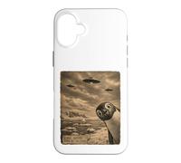Penguin UFO Field Report Vintage Antarctic Alien Scene Case for iPhone 16 Plus