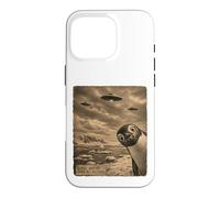 Penguin UFO Field Report Vintage Antarctic Alien Scene Case for iPhone 16 Pro