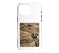 Penguin UFO Field Report Vintage Antarctic Alien Scene Case for iPhone 16 Pro Max