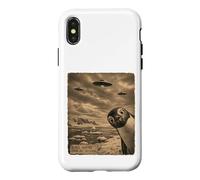 Penguin UFO Field Report Vintage Antarctic Alien Scene Case for iPhone X/XS