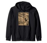 Penguin UFO Field Report Vintage Antarctic Alien Scene Zip Hoodie