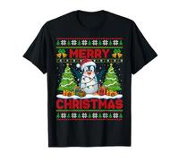 Penguin Ugly Christmas Sweaters Funny Santa Hat Lights Xmas T-Shirt