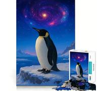 Penguin Under A Cosmic Sky 1000 Pieces Jigsaws Adults Puzzles Gifts Logic Ability Toy Slow Enjoy Accurate Cut Stylish Gift (50x75cm)
