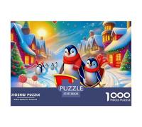 Penguin Unique 1000 Pieces for Adults Jigsaw Puzzles Classic Educational Games Beautiful Decoration Puzzles for Cute Animals Challenging Brainteasing Impossible Hard Challenge38x26cm/1000pcs