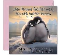 Penguin Valentines Card - You Are My Penguin - Cute Romantic Valentine's Day Card for Girlfriend Boyfriend Wife Husband Partner Friend Him Her, 145mm Anniversary Greeting Cards for Fiancee