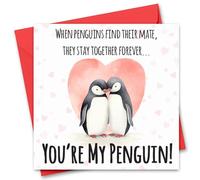 Penguin Valentine's Day Card for Him or Her - Youre My Penquin Valentine Valentines Card for Girlfriend Boyfriend Husband or Wife Valentine's Day Card for Fiance Fiancee Romantic Valentine's Day Card