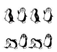 Penguin Wall Stickers Decal Removable Waterproof Art Murals Home Background PVC Decoration for Bedroom Classroom Living Room Office Gym