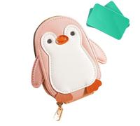 Penguin Wallet - Accordion Zipper Coin Organizer, PU Leather Animal Pouch, Compact Card Storage Carrier, Portable Personal Belongings Holder | Daily Organization for Travel Work School Office