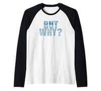 Penguin Wandering Off - But Why Mountains Text Graphic Raglan Baseball Tee