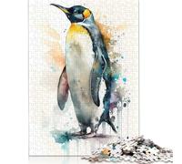 Penguin Watercolor Puzzle Jigsaws 500 Pieces for Adults Puzzle Jigsaws for Adults Relax Puzzles Games 500pcs (52x38cm)