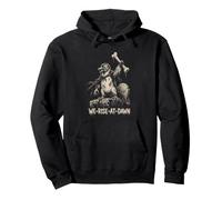 Penguin We Rise at Dawn Gothic Halloween Pullover Hoodie