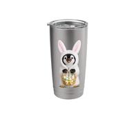 Penguin Wearing Easter Bunny Funny Cute Costume Stainless Steel Insulated Tumbler