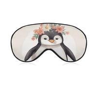 Penguin Wearing Flowers Eye Mask Sleep Mask Eye Masks for Sleep Sleep Masks for Women Men Sleeping Mask Travel Eye Mask Sleep Mask Blackout Funny Sleep Mask Cute Sleep Mask