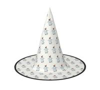Penguin Wearing Flowers Printing Halloween Hat Soft Oxford Cloth For Carnivals Foldable Space Saving Design