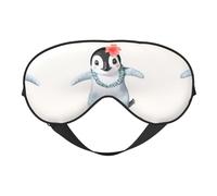 Penguin Wearing Flowers Soft Eye Mask Comfortable Sleep Mask with Adjustable Strap Breathable Fabric for Home Travel Camping & More