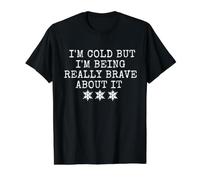 Penguin Winter I'm Cold But I'm Being Really Brave About It Value Graphic T-Shirt, Men, Black, M