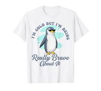 Penguin Winter I'm Cold But I'm Being Really Brave About It Value Graphic T-Shirt, Men, White, S