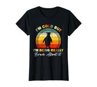 Penguin Winter I'm Cold But I'm Being Really Brave About It Value Graphic T-Shirt, Women, Black, M