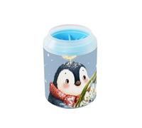 Penguin Winter Snowy Portable Paw Cleaning Cup Soft Silicone Bristles Feet Bathing Brush for Small Medium Dogs and Cats