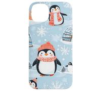 Penguin Winter Wonderland Pattern Xmas Case for iPhone 14 Plus