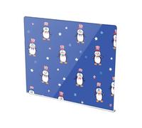 Penguin with American Flag Acrylic Cutting Board with Counter Lip Non-Slip Cutting Plate for Kitchen Countertop
