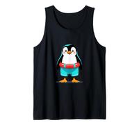 Penguin with Float Ring Summer Design Tank Top