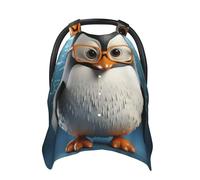 Penguin with Glasses Baby Car Seat Canopy Cover, Multi Use Breathable Nursing Breastfeeding Covers for Mom Soft Stroller Sun Shade Newborn Shower Gift