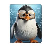 Penguin with Glasses Mouse Pad Waterproof Non-Slip Rubber Base Mousepads Smooth Gaming Mouse Pads with Stitched Edge Computer Mouse Mat for Home Office Decor Desk Accessories 8.3 X 10.3 in