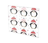 Penguin with Hat Snow Acrylic Cutting Board with Counter Lip Non-Slip Cutting Plate for Kitchen Countertop