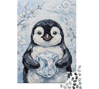 Penguin with Ice Cube Painting_2 Puzzle 1000 Pieces, Animal Image Jigsaw for Adults, Relaxing Puzzle Gift, 70x50cm/1000pcs