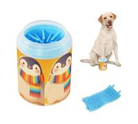 Penguin with Rainbow Scarf Art Portable Pet Foot Paws Washer with Soft Massage Brush Pets Grooming Supplies for Small Medium Large Breed Dogs, Cats