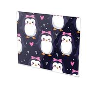 Penguin with Rosette Acrylic Cutting Board with Counter Lip Non-Slip Cutting Plate for Kitchen Countertop