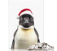 Penguin with Santa Hat Puzzle Jigsaws 1000 Pieces for Adults Puzzles 1000 Piece Learning Educational Puzzle 300pcs (40x28cm)