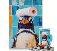 Penguin with Toilet Paper 1000 Piece Jigsaw Puzzles for Adults Smart Reason Toy Quiet Fun Smooth Edge Festival Gift (50x75cm)