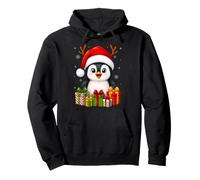 Penguin Xmas Decor Cute Festive Santa Hat Penguin Christmas Pullover Hoodie