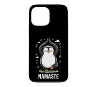 Penguin Yoga Namaste Pose Meditation Cartoon Case for iPhone 13 Pro Max