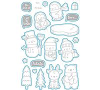 Penguine Snowman Deer Bear Deer Tree Dies and Stamp Sets for Card Making DIY Scrapbooking Let it Snow Be Jolly Words Dies Match Clear Rubber Stamp for Paper Crafting Stencils Die Cuts Template