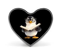 Penguins And Teacher Novelty Brooches & Pins Heart Personalised Metal Lapel Badge With Butterfly Clutch Clasp