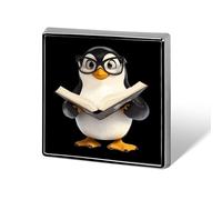 Penguins And Teacher Novelty Brooches & Pins Square Personalised Metal Lapel Badge with Butterfly Clutch Clasp