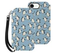 Penguins Atlantic Compatible with iPhone 16 E Wallet Phone Case Mobile Phone Cover with Card Holder