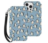 Penguins Atlantic Compatible with iPhone 16 Pro Max Wallet Phone Case Mobile Phone Cover with Card Holder