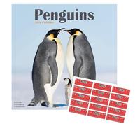 Penguins Calendar 2026 | Square Wall Penguin Calendar | 16 Month Wall Calendar | September 2025 To December 2026 | With Free Organisational Stickers
