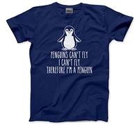 Penguins Can't Fly, I Can't Fly, Therefore I Am a Penguin - Kids T-Shirt - Funny Cute Animal 12-13 Years Navy