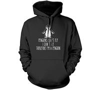 Penguins Can't Fly, I Can't Fly, Therefore I Am a Penguin - Kids Unisex Hoodie - Funny Cute Animal 9-11 Years Black