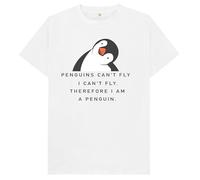 Penguins Can't Fly I Can't Fly Therefore I Am A Penguin Kids Womens Mens T Shirt Large Black