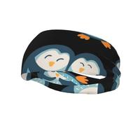 Penguins Cartoon PatternedHair Bands for Men Woman Headband Running Headband Sweat Wicking Gym