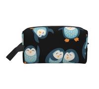 Penguins Cartoon PatternedLarge Capacity Cosmetic Organizer，Travel Makeup Bag for Women