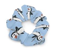 Penguins Fight Or Flight Hair Scrunchies for Women Elastic Hair Bands Soft Hair Ties for Styling Gift Christmas Valentine's Day